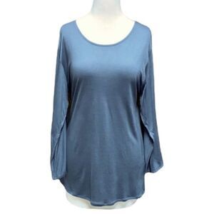 Steven Edwards Gray Tulip Sleeve Crew Neck Top